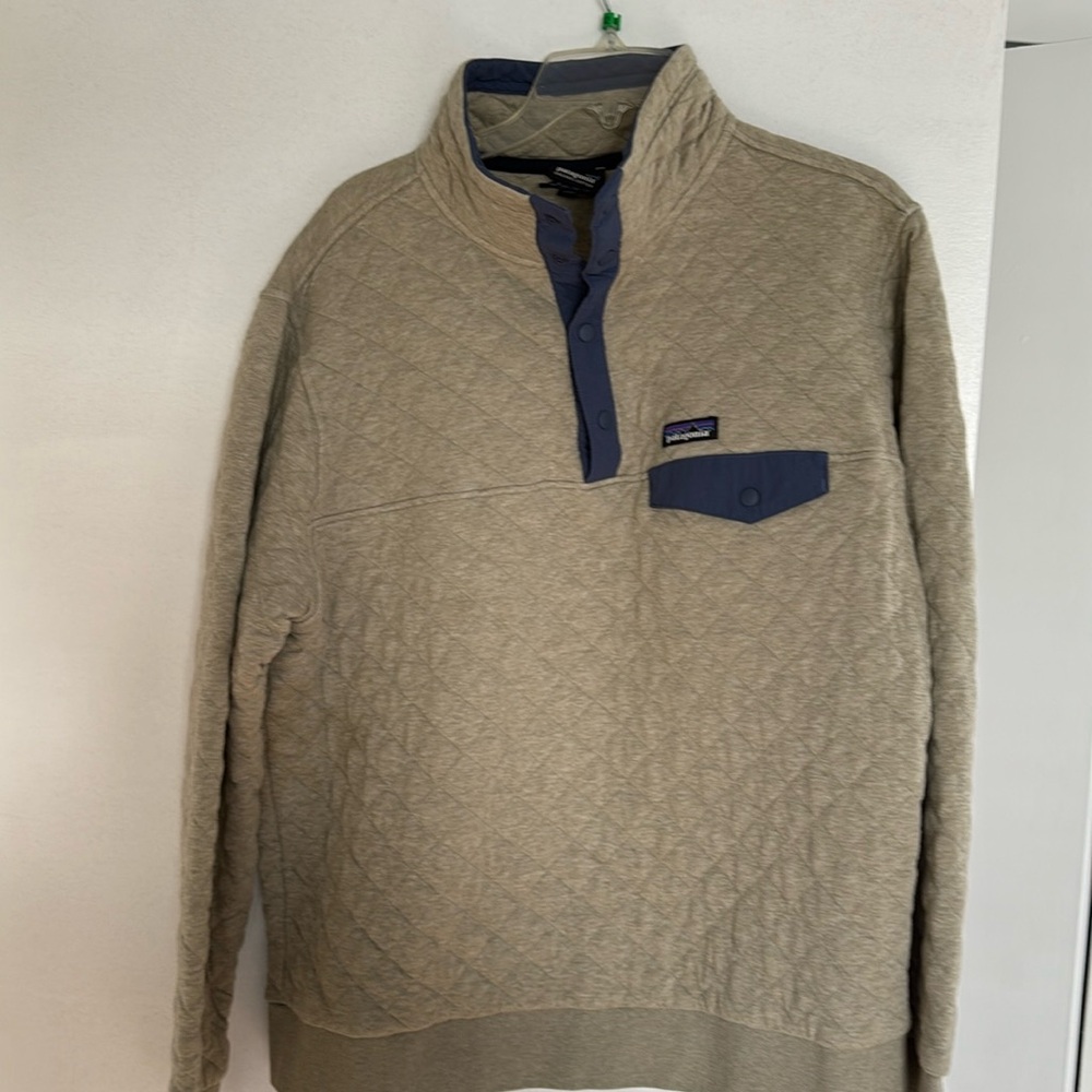 Patagonia Men’s Cotton Quilt Snap-T Pullover Oatmeal Large